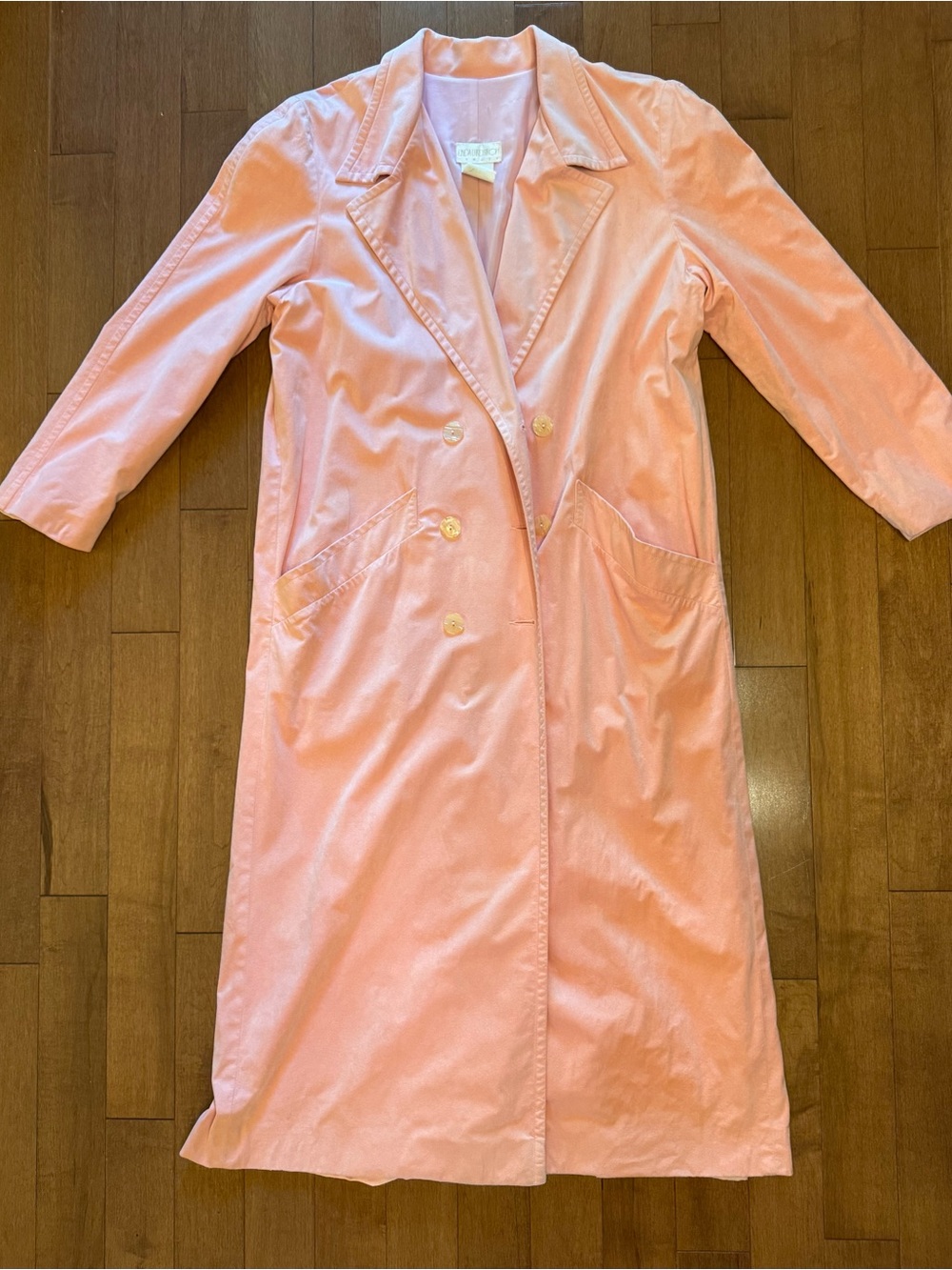 Vintage Linda Lundström Blush Pink Microsuede Maxi Duster Coat – Made in Canada